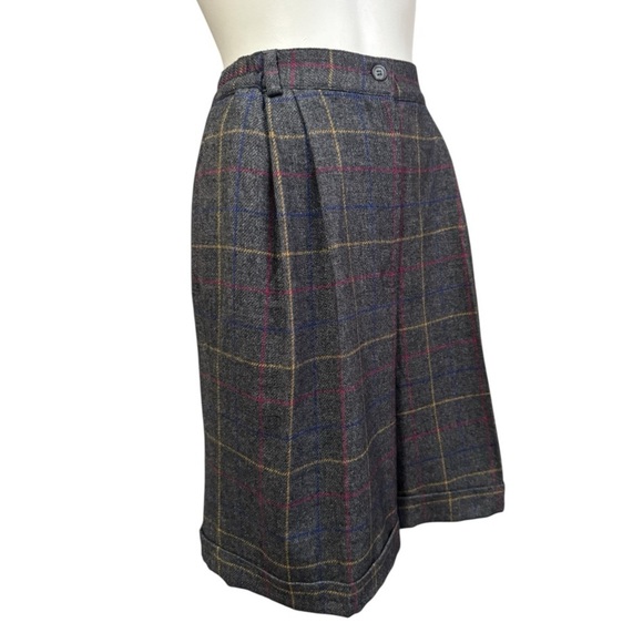 Vintage Talbots super high waist wool blend plaid cuffed mom shorts women’s 12 - Picture 3 of 10